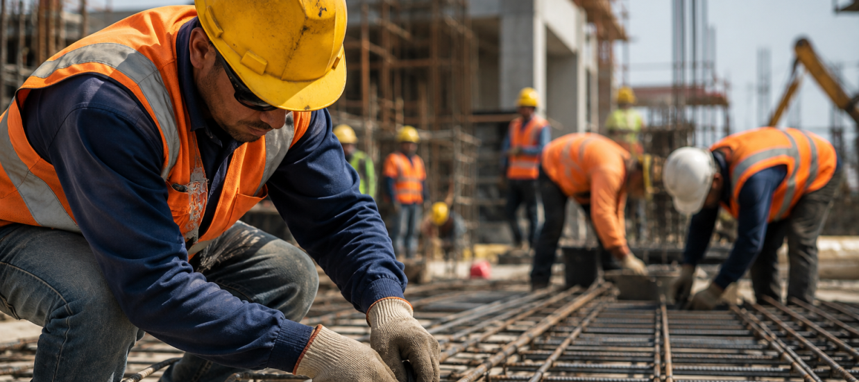 Labour hire workers at a New Zealand construction site in Auckland